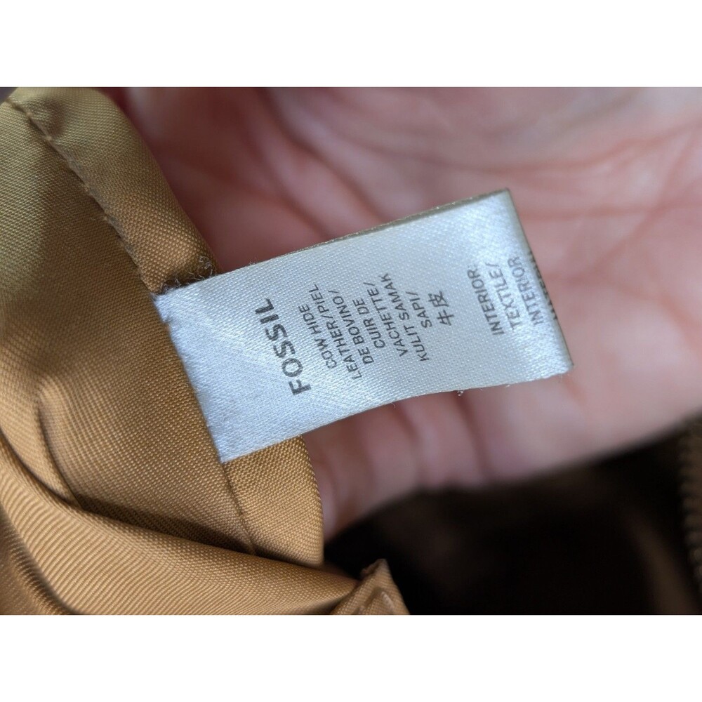 Fossil Charlotte Hobo Bag Brown Pebbled Leather Purse Adjustable Strap Brown - Picture 13 of 15